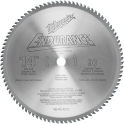 14 in. 90 Tooth Dry Cut Carbide Tipped Circular Saw Blade