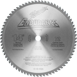 14 in. 72 Tooth Dry Cut Carbide Tipped Circular Saw Blade