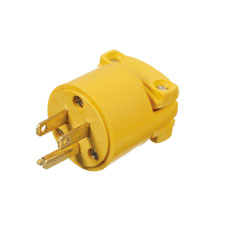 3-Wire Male Plug w/Clamp - 15 A 