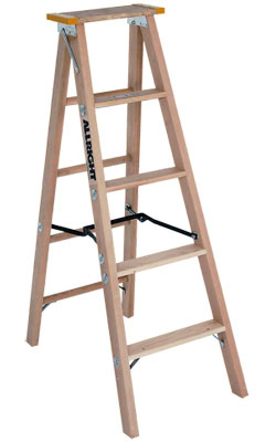 Step Ladder - Type 1AA - Wood / 512 Series *YELLOW TOP