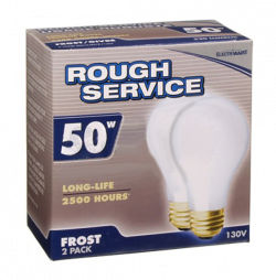 Lightbulbs - 50 W - Frosted / 73210 *ROUGH SERVICE (2 PK)