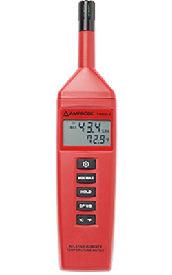 Relative Humidity Temperature Meter - Wet Bulb & Dew Point - °F/°C / THWD-3