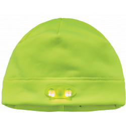 Winter Hat w/ LED Lights - Skull Cap - Lime / 16802