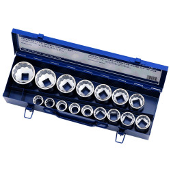 17 PC 3/4" DR Metric Socket Set - 12 Point - *JET