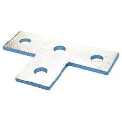 4 Hole Flat Tee Plate - 5 3/8" - Steel / F250000EG *ELECTROGALVANIZED