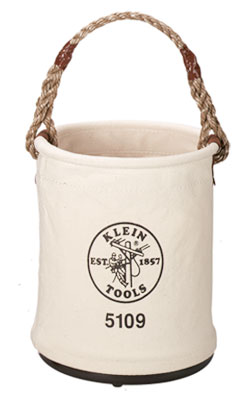 Canvas Bucket, Wide-Opening, Straight-Wall, Molded Bottom, 12-Inch