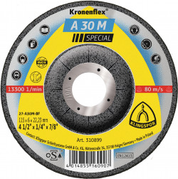 A 30 M grinding discs, 6 x 1/4 x 7/8 Inch depressed centre