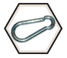 Bungee Cord Hook & C Ring - 3/16 - Steel / 121-072 *DICHROMATED