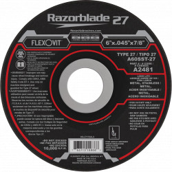 Cut-Off Wheel - Aluminum Oxide - Type 27 / A Series *RAZORBLADE 27