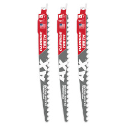 9" 3 TPI The AX™ with Carbide Teeth for Pruning & Clean Wood SAWZALL® Blade 3PK