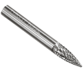 Premium Carbide Burr SG-3L6 DC 3/8"x3/4" 1/4"x6" POINTED TREE Double Cut - *TYROLIT