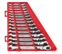 15pc SAE Flex Head Ratcheting Combination Wrench Set