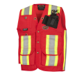 Surveyor's/Supervisor's Vest - 600D PU-Coated Oxford Polyester – Red – S - *PIONEER