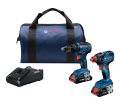 18V 2-Tool Combo Kit with 1/2 In. Hammer Drill/Driver, Freak 1/4 In. and 1/2 In. Two-in-One Bit/Socket Impact Driver and (2) COR