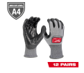 12 Pair Cut Level 4 High Dexterity Polyurethane Dipped Gloves - L