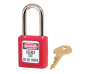 Red Zenex Thermoplastic Safety Padlock, 1-1/2in (38mm) Wide with 1-1/2in (38mm) Tall Shackle