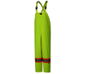 Hi-Viz Yellow/Green 150D Lightweight Waterproof Safety Bib Pants - L - *PIONEER
