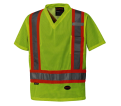 Hi-Viz Safety T-Shirts - Polyester Mesh - Chest Pocket - Yellow - XL - *PIONEER