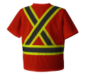 Hi-Viz Safety T-Shirts - Polyester Mesh - Chest Pocket - Orange - L - *PIONEER