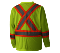 Hi-Viz Yellow/Green Traffic Micro Mesh Long-Sleeved Safety Shirt - L - *PIONEER