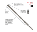 5/8 In. x 16 In. x 18 In. SDS-plus® Bulldog™ Xtreme Carbide Rotary Hammer Drill Bit