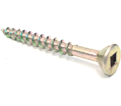 Flat 4 Lug Head #10 Robertson Wood Screws / Yellow Zinc (BULK)