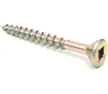 Flat 4 Lug Head #8 Robertson Wood Screws / Yellow Zinc (BULK)