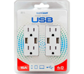 Receptacle - USB - White / 5618D (2 Pack)
