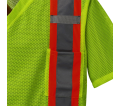 Hi-Viz Safety T-Shirts - Polyester Mesh - Chest Pocket - Yellow - L - *PIONEER