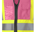 Women's Safety Vest - Tricot Poly Interlock - Pink - XS - *PIONEER