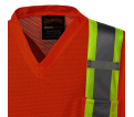 Hi-Viz Safety T-Shirts - Polyester Mesh - Chest Pocket - Orange - L - *PIONEER