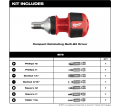 Ratcheting Stubby Screwdriver - 8-in-1 - Red / 48-22-2330