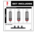 SHOCKWAVE Impact Duty™ 1/2 Drive Metric 3PC Lug Nut Wheel Socket Set