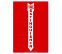 Fire Extinguisher Arrow Sign - 10" x 7" - Plastic / MFXG500VP