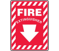 Fire Extinguisher Down Arrow Label - 14" x 10" - Adhesive Vinyl / MFXG908VS