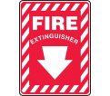 Fire Extinguisher Down Arrow Sign - 14" x 10" - Plastic / MFXG908VP