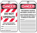 Danger Do Not Operate Tag - 5-3/4" x 3-1/4" - RP-Plastic / MLT406PTP (25 PK)