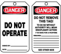 Danger Do Not Operate Tag - 5-3/4" x 3-1/4" - RP Plastic / MDT112PTP (25 PK)