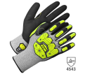 Cut Level 5 Hi-Viz Impact Nitrile Gloves - Size 8