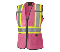 Women's Safety Vest - Tricot Poly Interlock - Pink - XS - *PIONEER