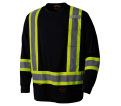 Black Birdseye Long-Sleeved Safety Shirt - L - *PIONEER