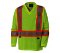 Hi-Viz Yellow/Green Traffic Micro Mesh Long-Sleeved Safety Shirt - L - *PIONEER