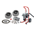 K-1500A Machine with A-1 Mitt, A-12 Pin Key, and Rear Guide Hose, Plus: Seven Sections 1 1/4" (32 mm) (C-11) Cable, Total 105 F