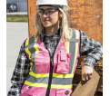 Women's Safety Vest - Tricot Poly Interlock - Pink - XS - *PIONEER